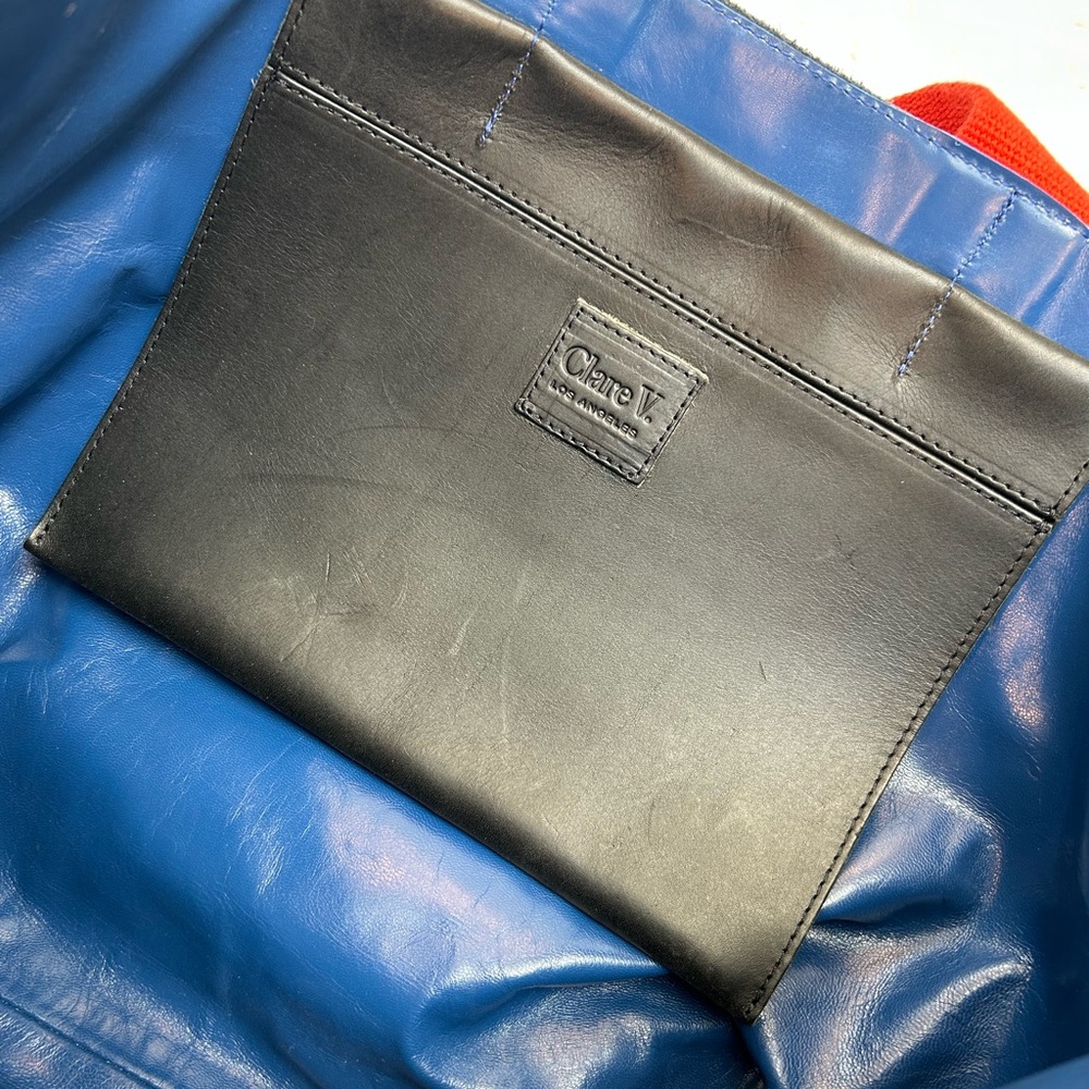 Clare V Black Leather Top Handle Bag EK Initials - Picture 3 of 5
